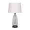 23" Clear & Black Slim Glass & Metal Table Lamp with Natural Fabric Shade by Ashland®